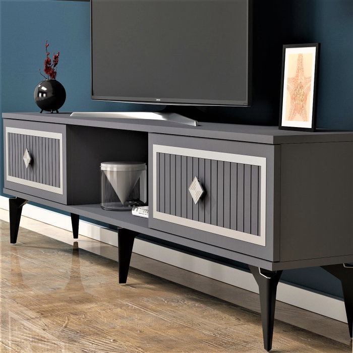 Hanah Home Soporte para TV Antracita y Plata Hanah Home Soporte para TV Antracita y Plata